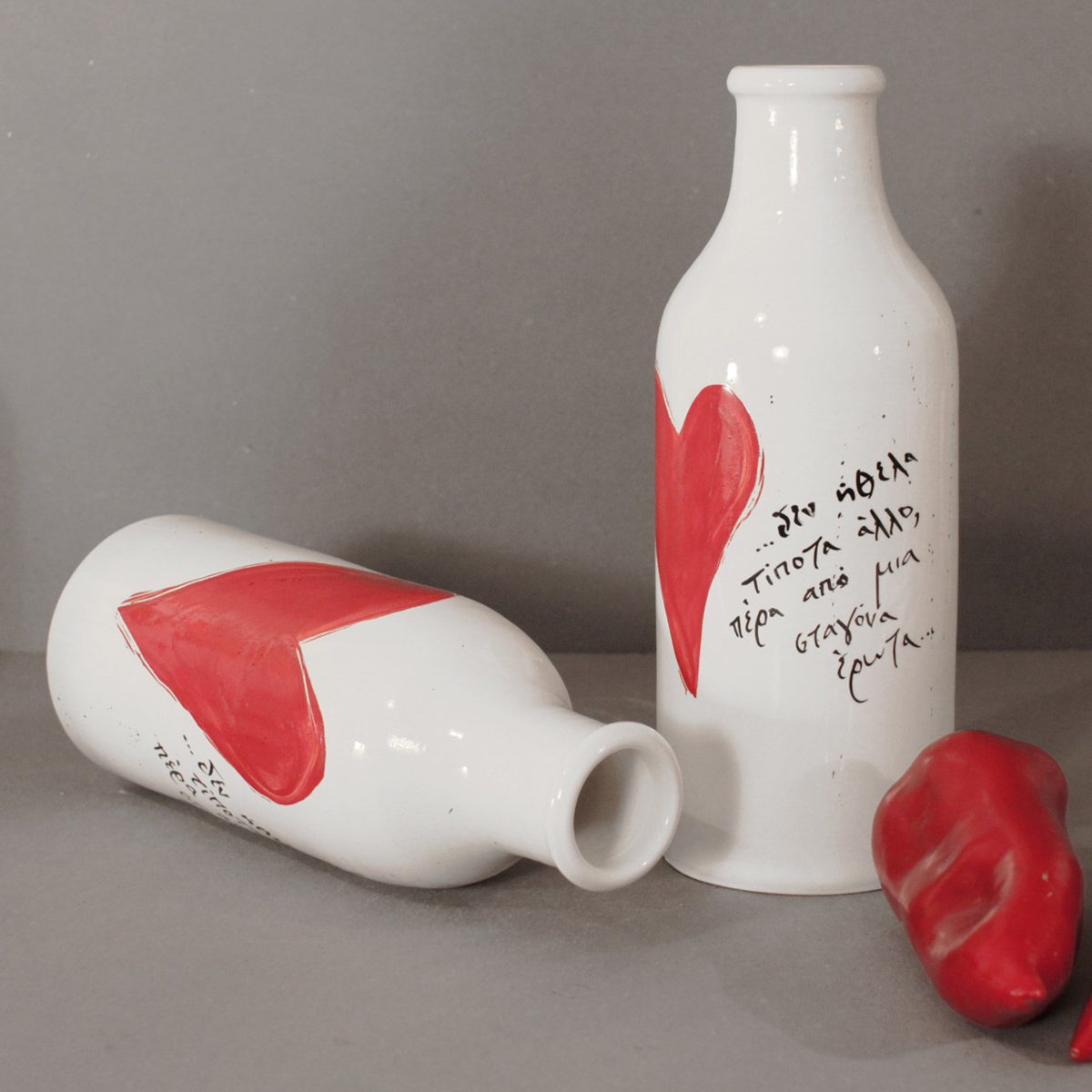 039 Χειροποίητη Χρηστική Κεραμική "Μπουκάλα για τον έρωτα!" - Image 1