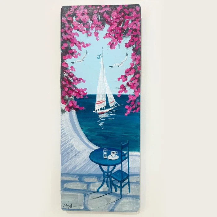 Χειροποίητος Πίνακας Ζωγραφικής Σε Ξύλο.