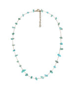 Κολιέ Από Ατσάλι Επιχρυσωμένο Με Ημιπολύτιμες Πέτρες Τιρκουάζ