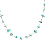 Κολιέ Από Ατσάλι Επιχρυσωμένο Με Πέτρες Τιρκουάζ