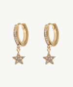 Σκουλαρίκι Από Ατσάλι Επιχρυσωμένο "Κρικάκι Αστέρι"