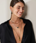 Κολιέ Με "Μάτι" Από Ατσάλι Επιχρυσωμένο