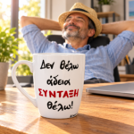 Κούπα Με Ατάκα “Δεν Θέλω Άδεια Σύνταξη Θέλω”