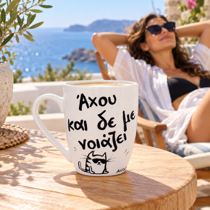 Κούπα Με Ατάκα “Άχου Και Δε Με Νοιάζει”