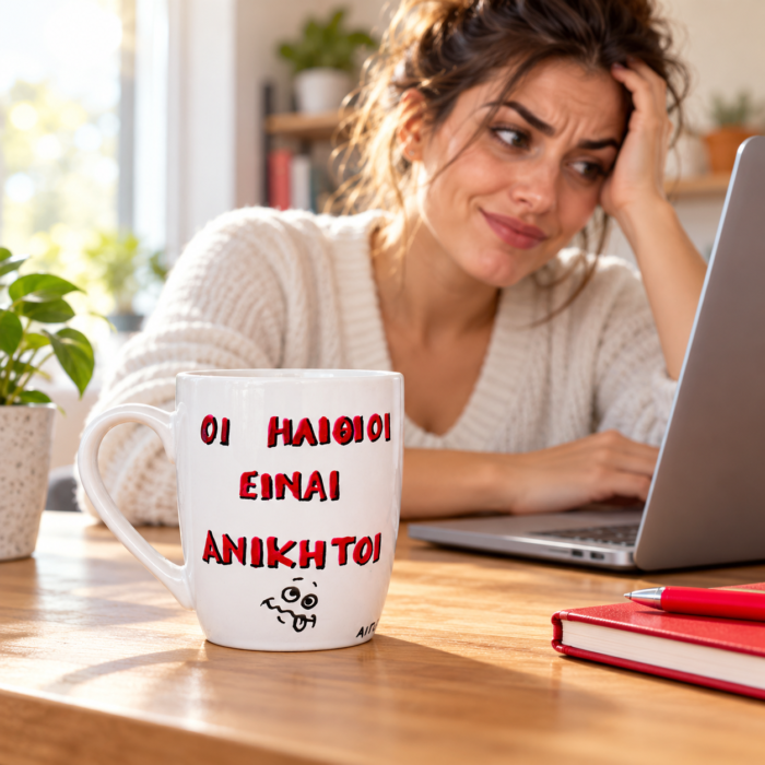 Κούπα Με Ατάκα “Οι Ηλίθιοι Είναι Ανίκητοι”