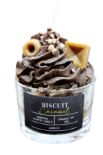 Αρωματικό Κερί Σόγιας “Biscuit Caramel” Σε Ποτήρι