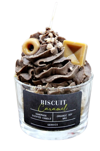 Αρωματικό Κερί Σόγιας “Biscuit Caramel” Σε Ποτήρι