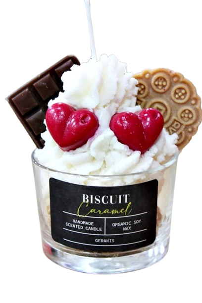 Αρωματικό Κερί Σόγιας “Biscuit Caramel” Σε Ποτήρι