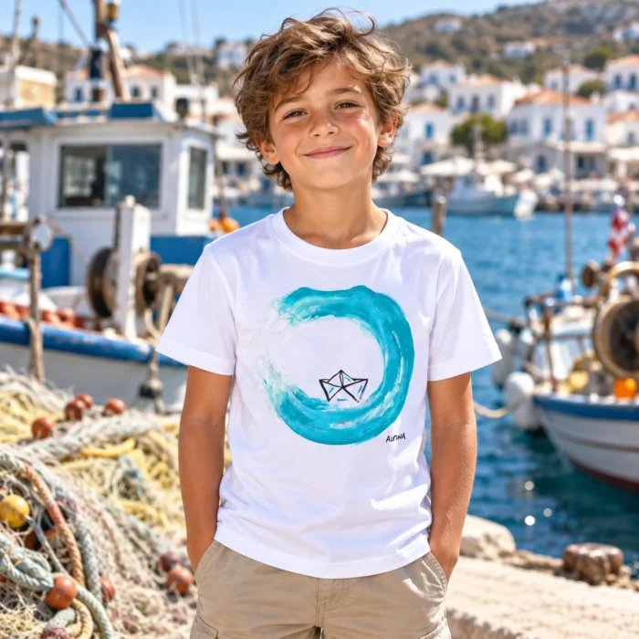 Παιδική Μπλούζα t-shirt Με Ατάκα "Κύμα"