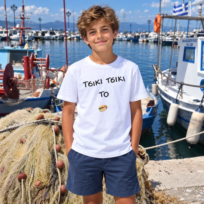 Παιδική Μπλούζα t-shirt Με Ατάκα “Τσίκι Τσίκι Το Φυστίκι”