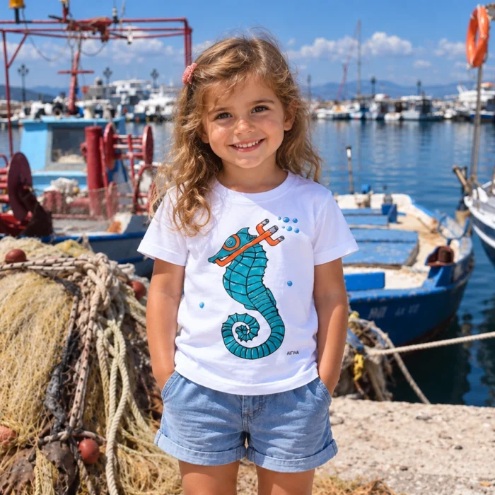 Παιδική Μπλούζα t-shirt Με Ατάκα “Ιππόκαμπος”