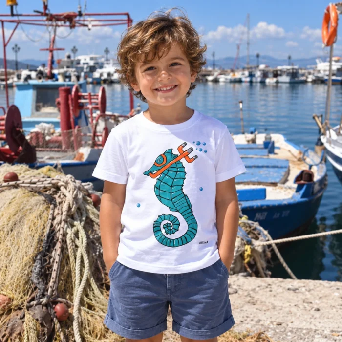 Παιδική Μπλούζα t-shirt Με Ατάκα “Ιππόκαμπος”