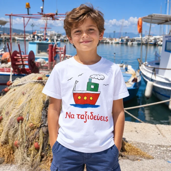 Παιδική Μπλούζα t-shirt Με Ατάκα “Να Ταξιδεύεις”