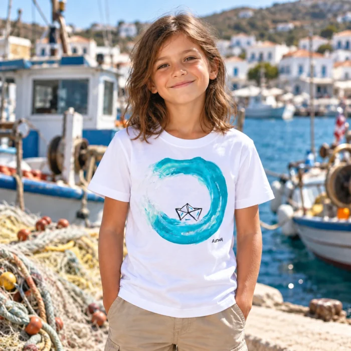 Παιδική Μπλούζα t-shirt Με Ατάκα "Κύμα"
