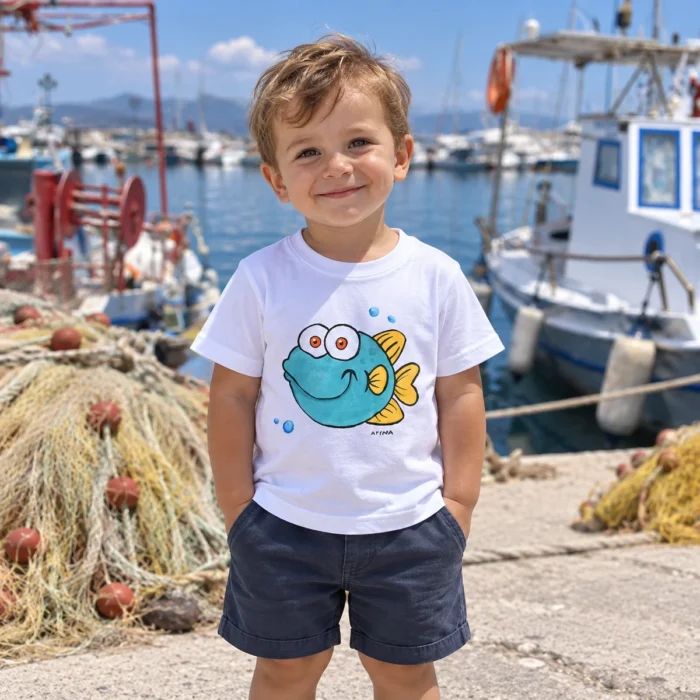 Παιδική Μπλούζα t-shirt Με Ατάκα "Ψάρι"